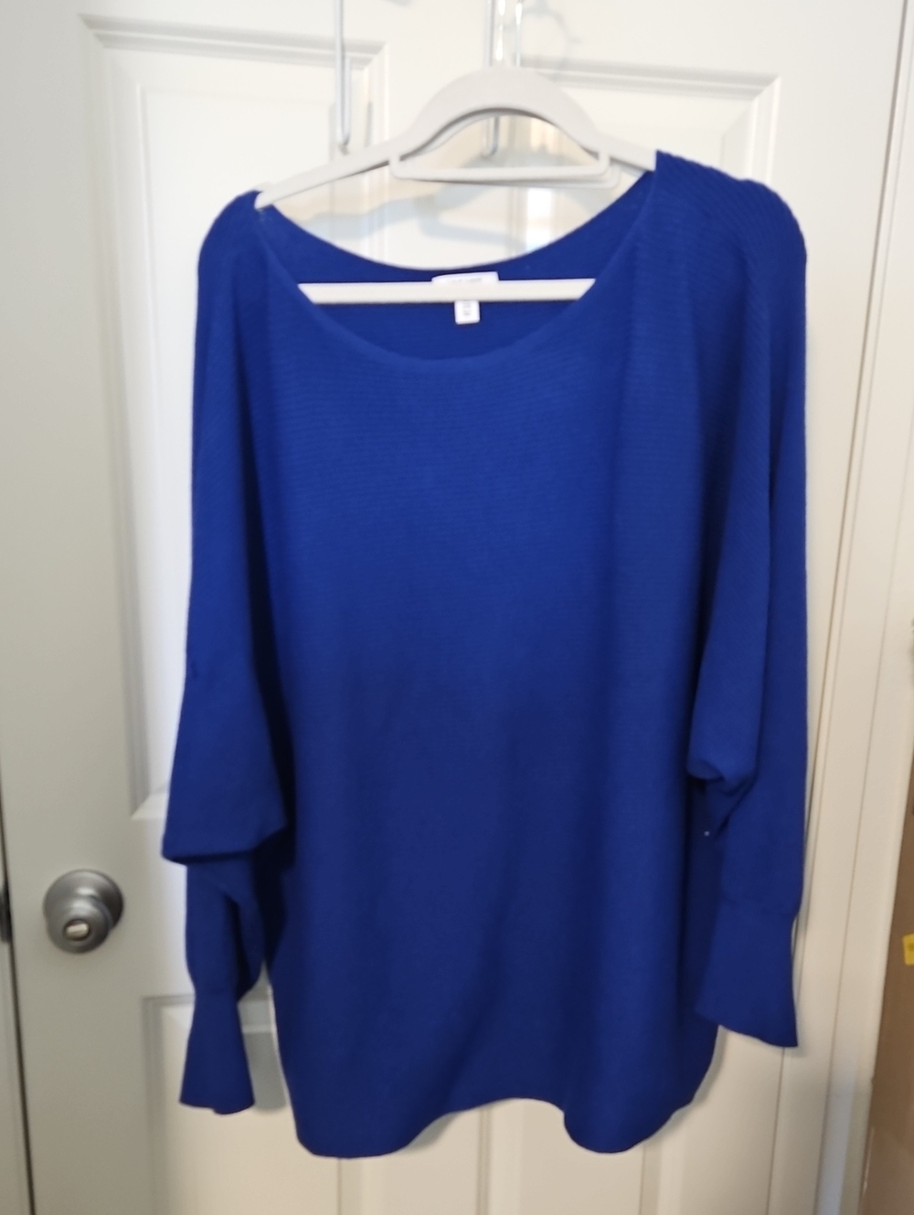 Nine West Royal Blue Scoop Neck Knit Sweater